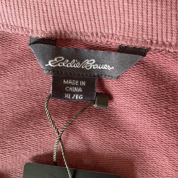Eddie Bauer Mauve Raglan Crew French Terry long sleeve top Size XL NWT - Picture 9 of 13